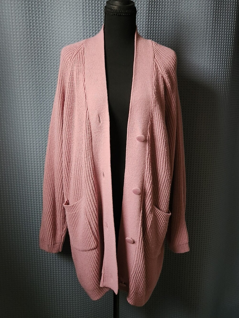 Woman Within Rose Knit Cardigan W/ Button Closure